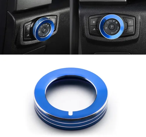 Vista 10 de x xotic tech Anillo de cubierta de botón para interruptor de luz antiniebla, compatible con Ford Mustang 2015-2023, F-150 2015-2020, accesorios Negro