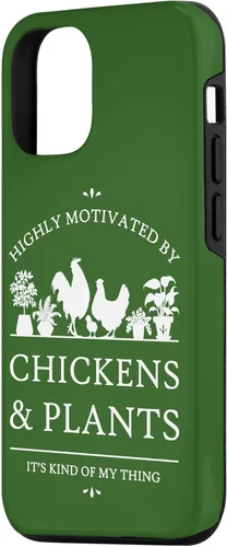 Vista 2 de Funda para iPhone 14 altamente motivado por pollos y plantas