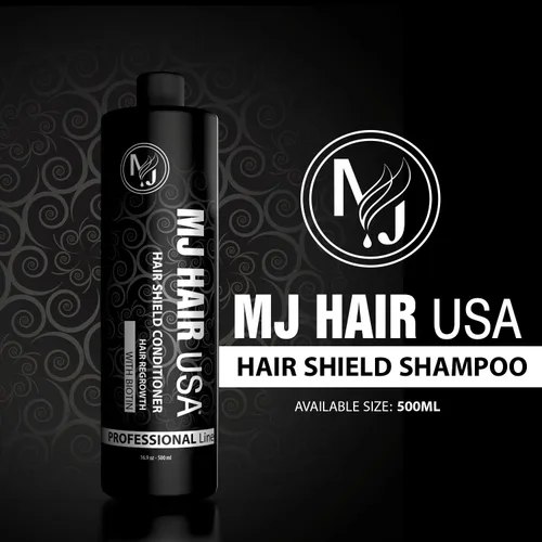 Vista 2 de MJ HAIR USA Set de tratamiento para el crecimiento del cabello (champú, acondicionador, tónico) – unisex para adultos – negro – sin perfume – mujer