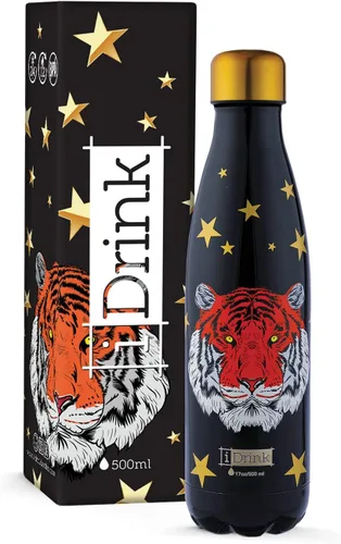 Vista 2 de IDRINK® Botella térmica revolucionaria, 2 paredes, botella de acero inoxidable, 16.9 fl oz UNICORN