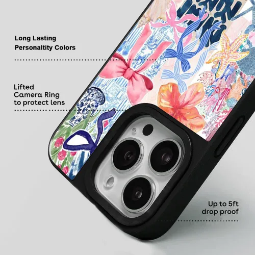 Vista 3 de Funda para iPhone 7 Plus/8 Plus, diseño moderno y estético de playa costera, parte trasera de policarbonato duro brillante, parachoques de TPU