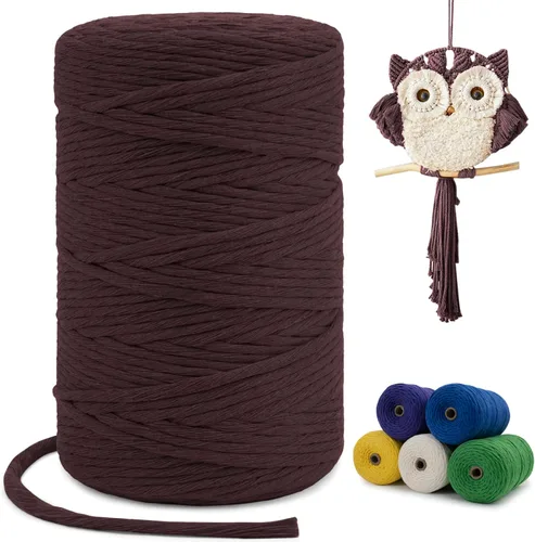 Vista 29 de Cuerda de macramé de una sola hebra de 0.197 in x 110 yardas, cuerda de macramé de algodón natural de 0.197 in, cuerda de algodón grueso para colgar