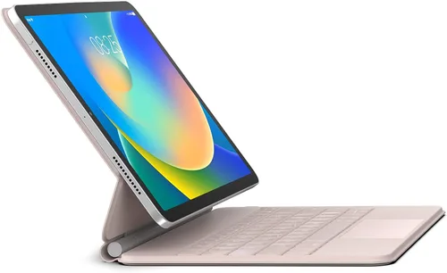 Vista 13 de runelk Funda con teclado para iPad de 10ª generación 2022 y 11ª (A16, 2025) – Teclado estilo mágico con panel multitáctil – Soporte de voladizo