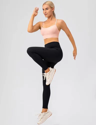 Vista 6 de Lavento Sujetador deportivo con espalda en Y para mujer, tirantes delgados, acolchado, de bajo impacto, para entrenamiento, yoga