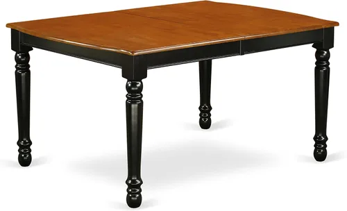 Vista 3 de East West Furniture DOAV9-BCH-LC - Juego de mesa de comedor de 9 piezas, incluye una mesa rectangular de madera con hoja de mariposa y 8 sillas