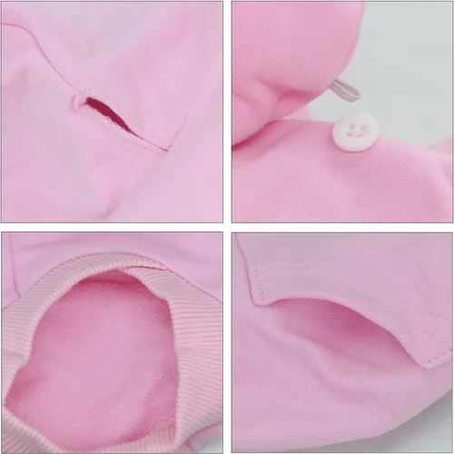 Vista 5 de LOPHIPETS Sudaderas con Capucha de Algodón para Perros para Perros Pequeños Chihuahua Ropa para Cachorros Abrigo para Clima Frío-Rosa/S Rosado