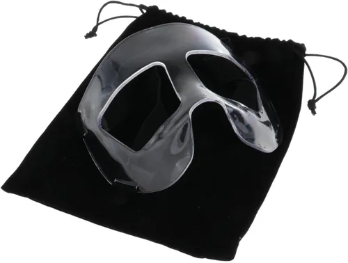 Vista 5 de Protector nasal de baloncesto para niños con correa elástica, protector facial ajustable para nariz rota (5.5 x 3.5 pulgadas) - Escudo