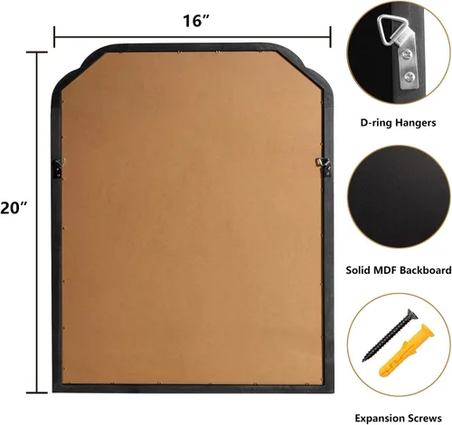 Vista 5 de Espejos de Baño de Madera para Montar en la Pared, 16" x 20" Marco de Madera Rústica Espejos de Pared Decorativos para Sala de Estar o Dormitorio