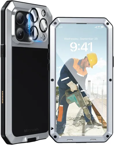 Vista 140 de Mitywah Funda impermeable para iPhone 7/iPhone 8 / iPhone SE 2020, funda de metal resistente de grado militar, protección de cuerpo completo