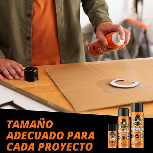Vista 4 de Gorilla Adhesivo en aerosol resistente, pegamento transparente, 14 onzas (paquete de 1), multiusos con boquilla cómoda para interiores o exteriores