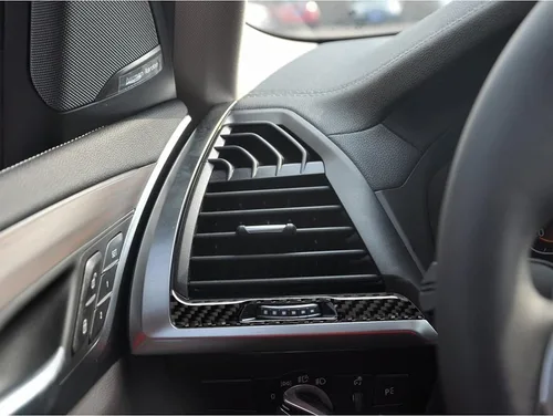 Vista 4 de Compatible con panel de marco de salida de aire acondicionado de fibra de carbono, marco de salida de aire, cubierta interior para BMW X3 G01 G08