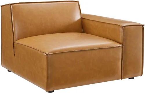 Vista 8 de Modway Restore - Sofá seccional de cuero vegano de 6 piezas en color marrón