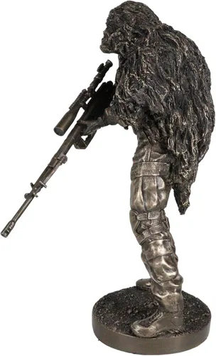 Vista 3 de Ebros Gift Operaciones Especiales Tirador Militar Marino en Traje de Camuflaje Tirador Táctico Estatua de Francotirador Estatua de Unidad