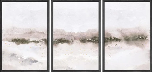 Vista 142 de SIGNWIN Lienzo enmarcado para pared, juego de arte tranquilo con reflejo de lago, acuarela, montaña y agua, ilustraciones modernas, arte abstracto