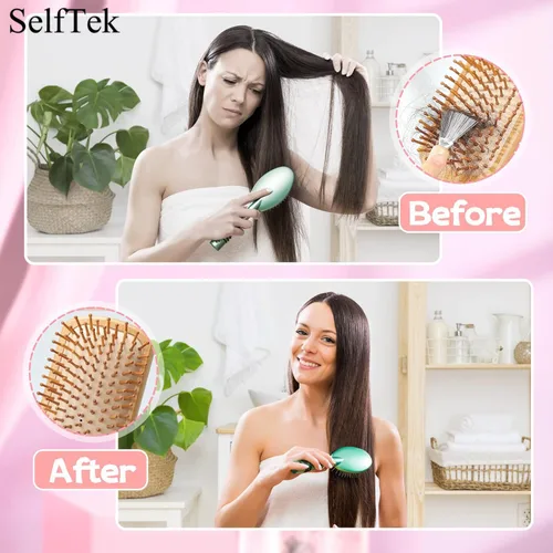 Vista 3 de SelfTek Paquete de 4 herramientas de limpieza de cepillos para el cabello para eliminar el vello y el polvo, uso doméstico o de salón