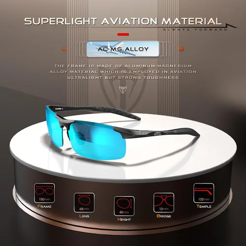Vista 3 de ATTCL Gafas de sol polarizadas de conducción de moda para hombres - Marco ultraligero de metal Al-Mg