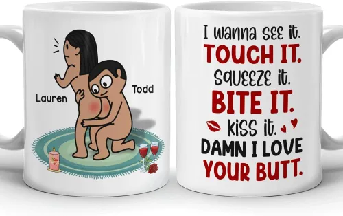Vista 11 de Taza Kamasutra personalizada, regalos del día de San Valentín para esposa, divertida taza de aniversario para ella, regalos de inauguración