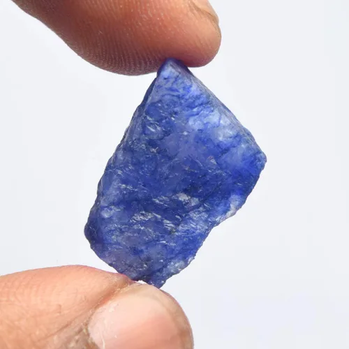 Vista 4 de Cristal curativo de zafiro azul, 17.00 quilates de zafiro azul crudo natural, piedra preciosa en bruto sin cortar sin calentar, Gema, azul