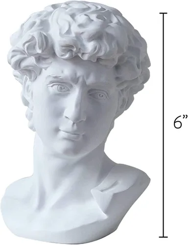 Vista 7 de Estatua griega de David - Busto de cabeza para mitología y decoración romana del hogar