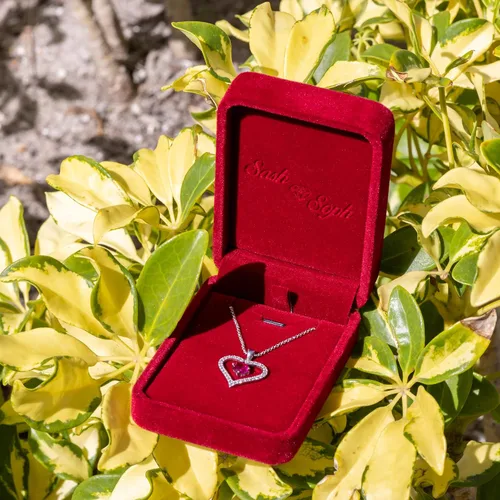 Vista 9 de Sash & Soph Collar de corazón infinito para mujer, collar de corazón de plata de ley 925 para novia, colgante de corazón de amor en cadena de 18