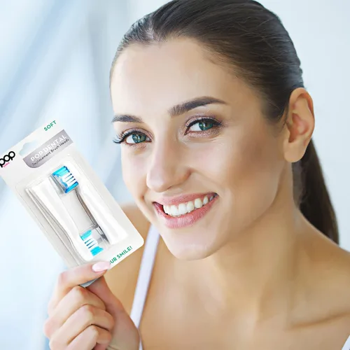 Vista 7 de Cepillo de dientes eléctrico Pop Sonic (burbuja morada) Paquete de 2 cabezales de repuesto - Cepillos de dientes de viaje con batería AAA Cepillos