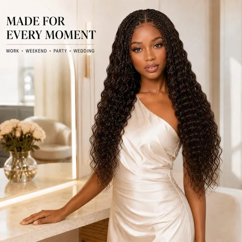 Vista 29 de Human Braiding Hair for Boho Braids 20inch Curly Wave Bulk Bundles 1B (A)1B
