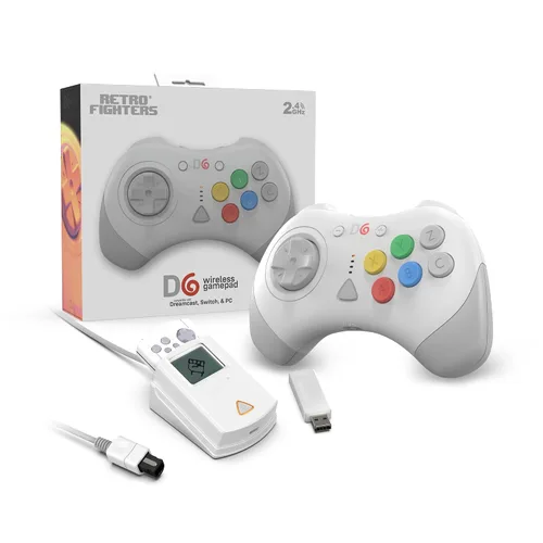 Vista 8 de Retro Fighters D6 Dreamcast Wireless Controller for SwitchPCDreamcast, White