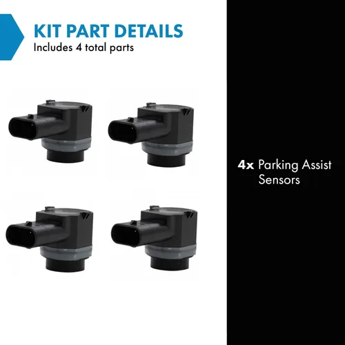 Vista 2 de TRQ Sensor de asistencia de estacionamiento Direct Fit 4pc Kit Set para Audi Volvo Hyundai Volkswagen