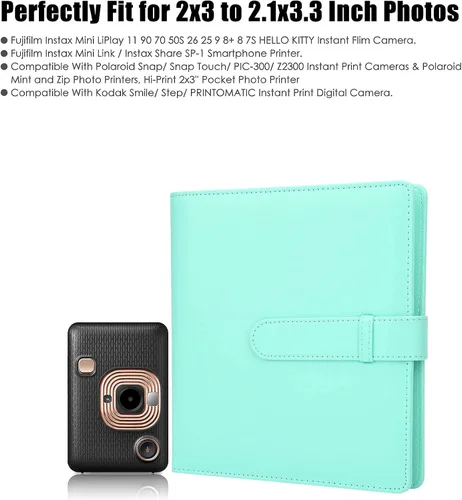Vista 6 de Álbum de fotos de 256 bolsillos para Fujifilm Instax Mini LiPlay 11, 90, 70, 50S, 26, 25, 9, 8S, 8, 7S, cámara instantánea/mini impresora Link