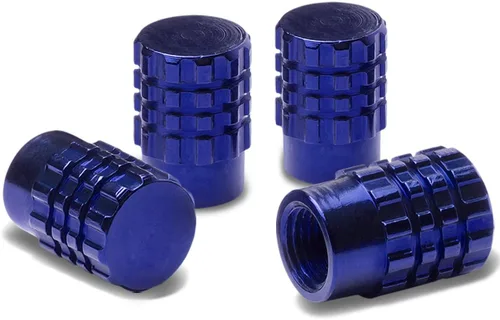 Vista 11 de Auto Dynasty Tapones hexagonales de válvula de neumático de aleación de latón recubierto y pulido de aluminio negro cromado (paquete de 4)