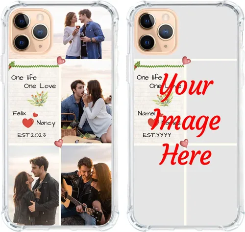 Vista 9 de Funda de teléfono con foto personalizada para iPhone 11 Pro Max, cubierta transparente suave de silicona personalizada con imagen/texto, regalo