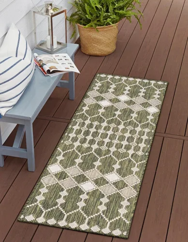 Vista 16 de Unique Loom Outdoor Trellis Collection - Alfombra de área - Traliccio (2 pies 2 pulgadas x 3 pies 1 pulgada, rectangular, carbón/marfil)
