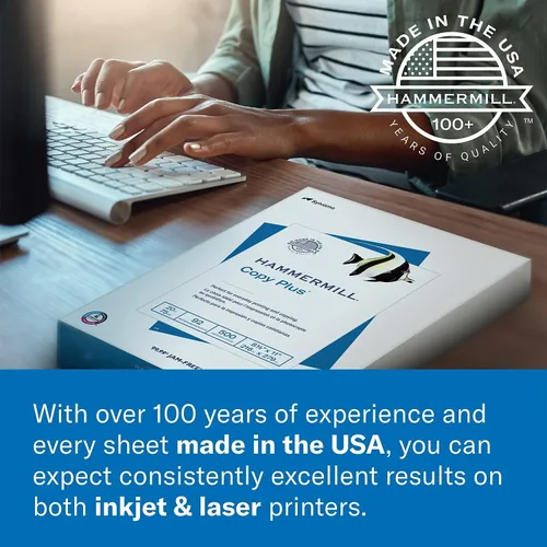 Vista 7 de Hammermill Papel para impresora, 20 lb Copy Plus, 8.5 x 11 - 1 resma (500 hojas) - 92 brillante, 105007R