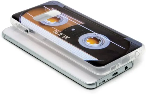 Vista 7 de FAteam - Funda para Galaxy S10e a prueba de golpes, a prueba de arañazos, con TPU suave, carcasa de cinta de casete de música retro, compatible