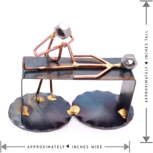 Vista 5 de Figura de metal para fisioterapeuta, soldada a mano, arte de metal reciclado, accesorio único de escritorio, decoración de oficina médica, regalo