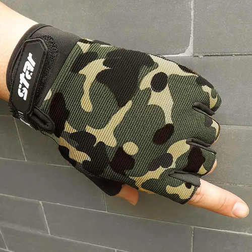 Vista 3 de olesa Guantes de ciclismo sin dedos, guantes de ciclismo para hombres, guantes de bicicleta de medio dedo para conducir, ciclismo, montar