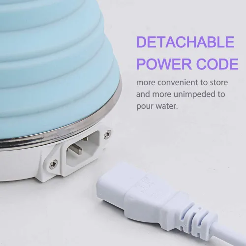 Vista 4 de Hervidor de Viaje Mejorado, ShineMe Silicona de Grado Alimenticio de Doble Voltaje 110-220V, Ultradelgado, Portátil, con Taza, Adaptador Universal