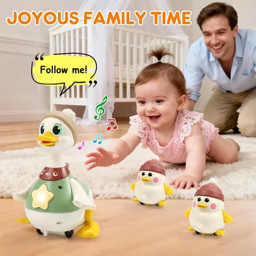 Vista 6 de LUDILO Pato musical para gatear, juguete para bebés de 6 a 12 meses