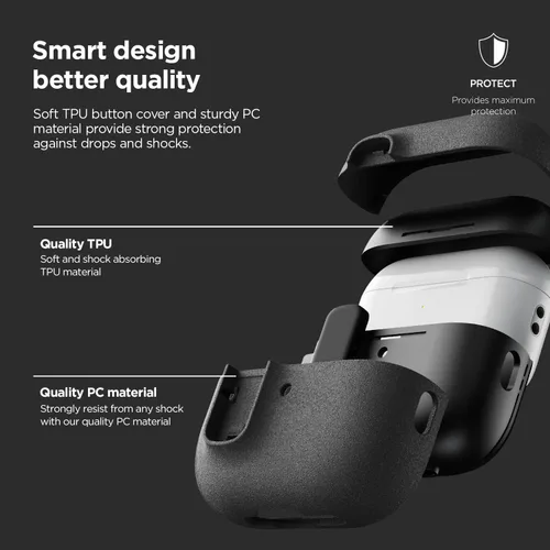 Vista 7 de VRS Design Modern Lock - Funda para Apple AirPods Pro de 3ª generación (2025), estilo protector elegante con seguridad de bloqueo compatible