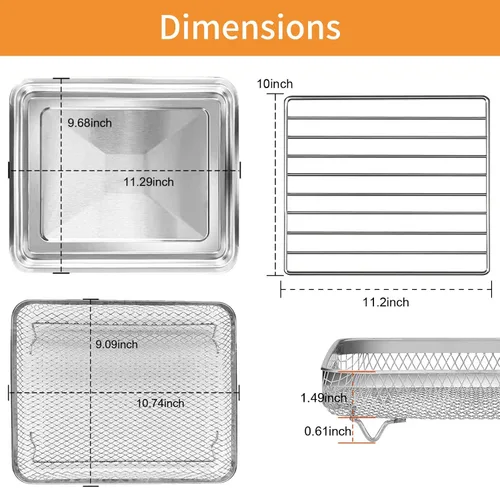 Vista 2 de GWY Estante de alambre para freidora de aire 3 en 1 para Cuisinart TOA-26 28 AFR-25, horno tostador de convección de freidora de aire, 11.2 x 10
