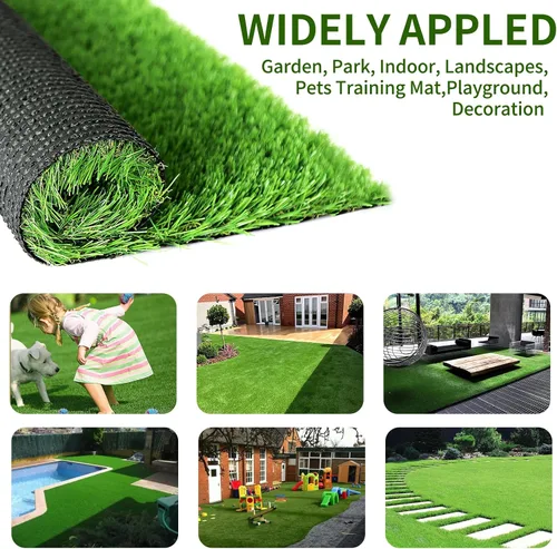 Vista 5 de SunVilla Alfombra de césped artificial para interior y exterior, 1 pie x 13 pies (13 pies cuadrados) Alfombra sintética gruesa y realista de césped