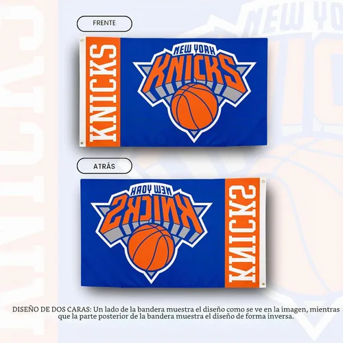 Vista 2 de Desert Cactus Bandera de los New York Knicks NBA National Basketball Association 100% poliéster para interiores y exteriores, 3 x 5 pies