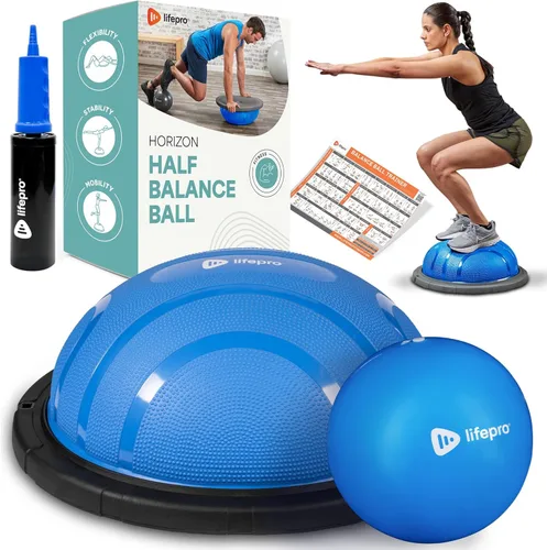 Vista 10 de Lifepro Half Balance Ball Trainer - Pelota de estabilidad para ejercicio, entrenamientos de cuerpo completo, gimnasio en casa y terapia física
