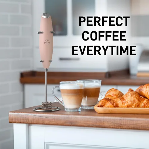 Vista 100 de Zulay Milk Boss Espumador de leche potente manual, hace espuma para latte, batidor para mezclar bebidas, café, miniespumador para capuchino, frappé