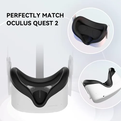 Vista 9 de CNBEYOUNG VR Face Cover and Lens Cover Compatible with Quest 2, Sweatproof Silicone Face Pad Mask & Face Cushion for Quest 2 VR Headset, Washable