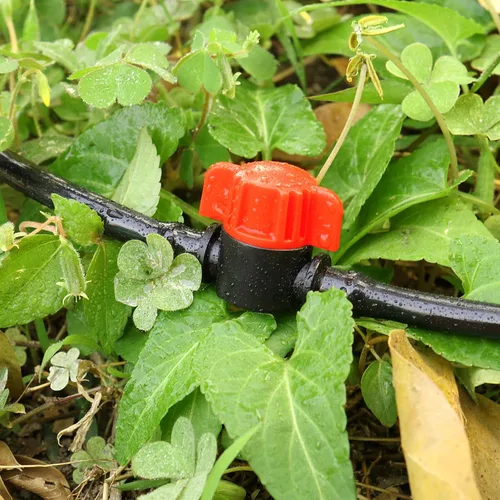 Vista 7 de Válvulas de riego por goteo de 1/4 pulgadas, 40 válvulas de interruptor de apagado de riego por goteo para tubos de riego por goteo de 1/4 pulgadas