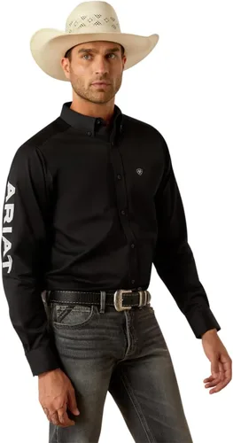 Vista 32 de Camisa de sarga con logotipo del equipo ARIAT de ajuste clásico para hombre Sea Scape USA 3X-Large Turkish Sea