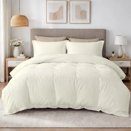 Vista 11 de SLEEP-NEST Juego de funda de edredón 100% algodón, tamaño individual/individual XL, juego de ropa de cama de 3 piezas con cierre de cremallera, 600