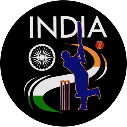 Vista 3 de India - Pincel de cricket con bandera india para teléfonos y tabletas