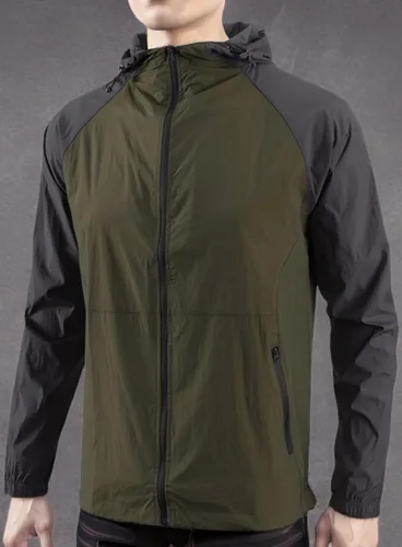 Vista 9 de Chaqueta de lluvia con capucha Anorak con capucha y resistente al agua para hombre